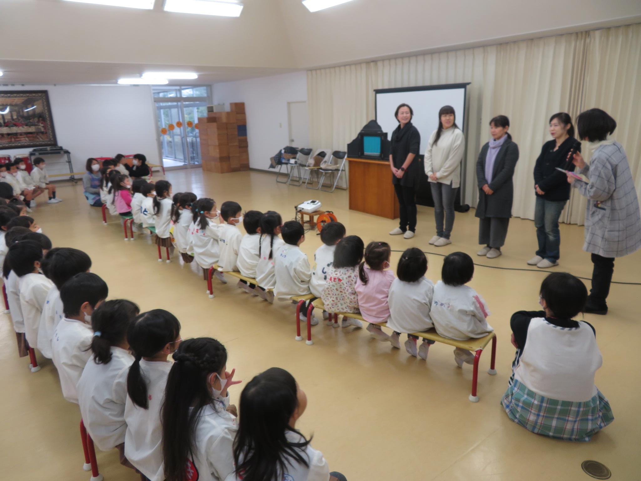 第2回避難訓練 地震 聖カタリナ大学短期大学部附属幼稚園 愛媛県松山市北条 カトリック