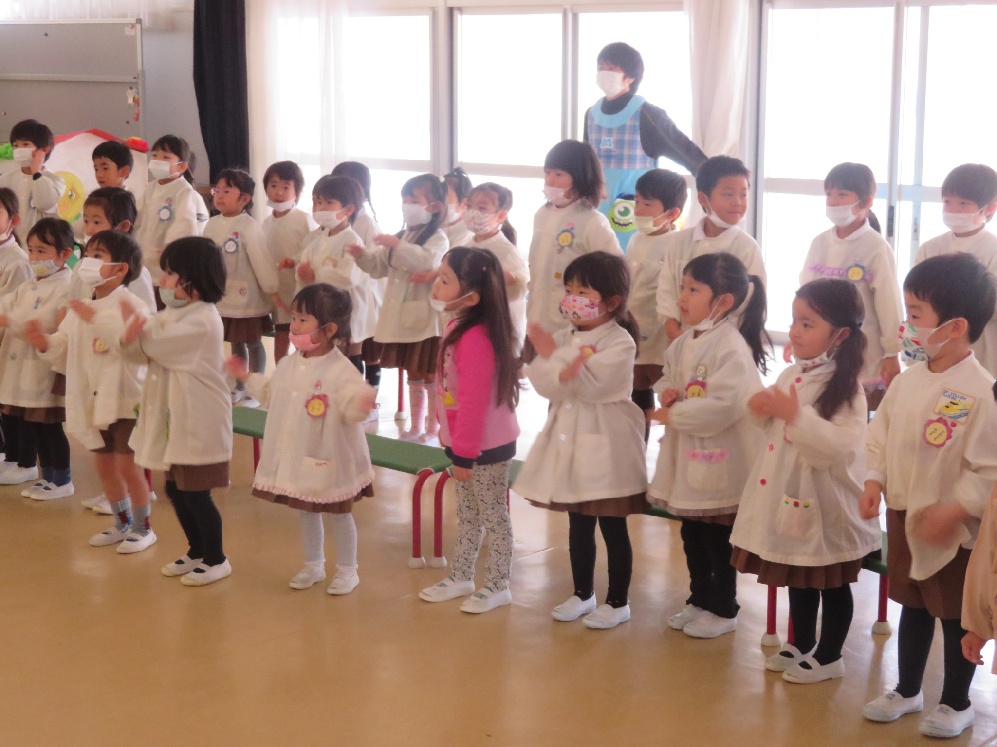 第2回避難訓練 地震 聖カタリナ大学短期大学部附属幼稚園 愛媛県松山市北条 カトリック